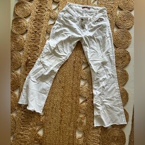 JBrand White Jeans Flair Cropped Ankle Length - Size 29